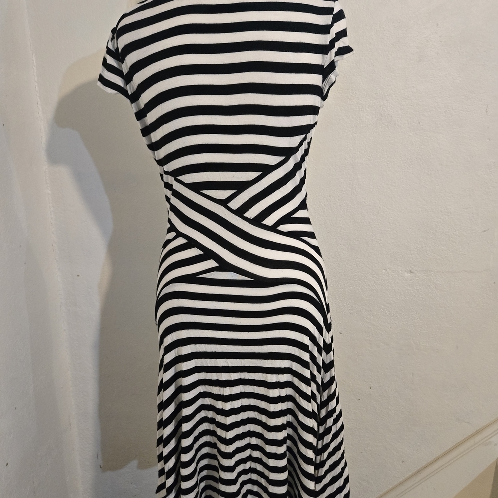 New York & Company Black and White Striped Midi Dress Size XS - Picture 3 of 5